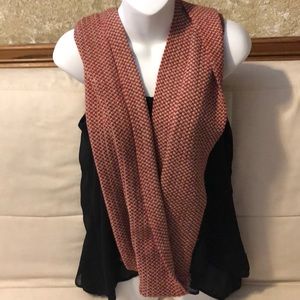 Rust and cream infinity scarf